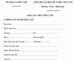 Mẫu Giấy Tiếp Nhận Sinh Viên Thực Tập